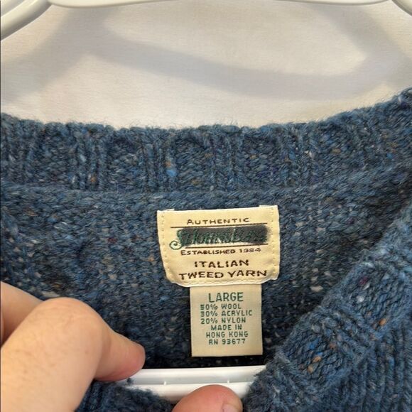 St John Bay Men's Blue Cable Knit Sweater Sz large - Picture 2 of 2